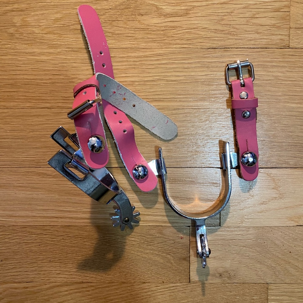 Pink and Silver Spurs Set - buckle on to any boot